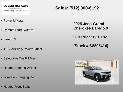 New 2025 Jeep Grand Cherokee Laredo X w/ Luxury Tech Group I RWD image 21