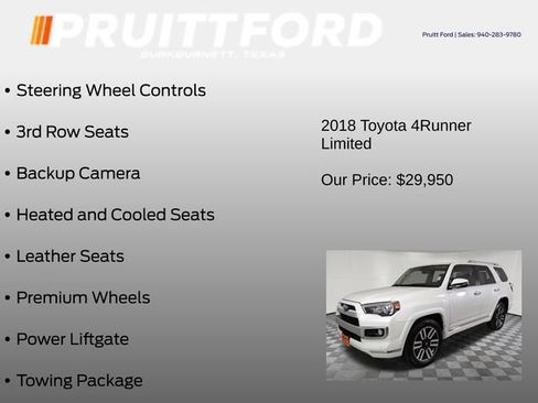 Used 2018 Toyota 4Runner Limited RWD image 13