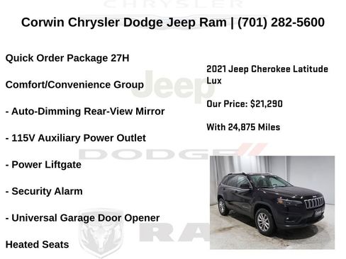 Certified 2021 Jeep Cherokee Latitude Lux w/ Comfort/Convenience Group image 7