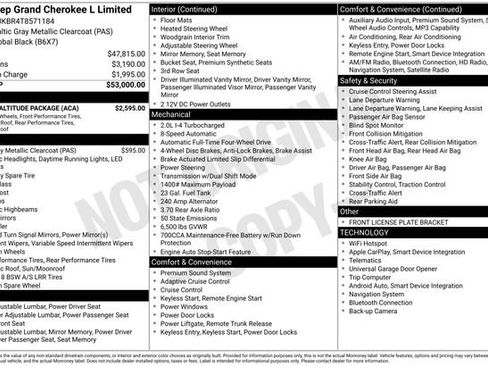 New 2026 Jeep Grand Cherokee L Limited w/ Limited Altitude Package AWD/4WD image 2