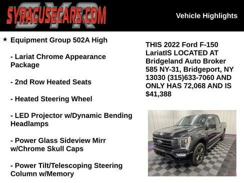 Used 2022 Ford F150 Lariat w/ Equipment Group 502A High AWD/4WD image 6