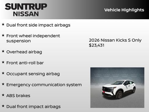 New 2026 Nissan Kicks S FWD image 16