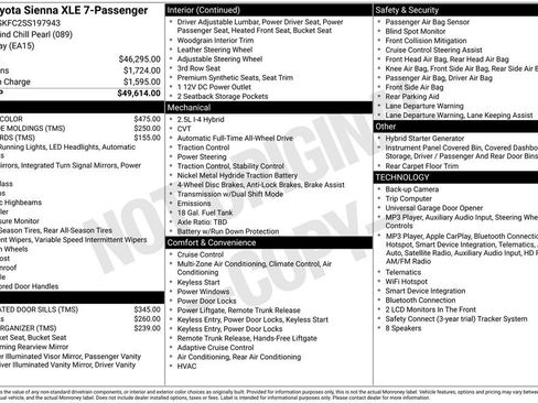 Certified 2025 Toyota Sienna XLE AWD/4WD image 12