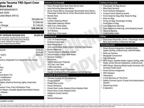 Used 2025 Toyota Tacoma TRD Sport w/ TRD Sport Upgrade Package RWD image 37