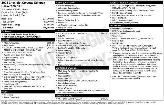 Used 2024 Chevrolet Corvette Stingray Convertible w/ 1LT RWD image 36