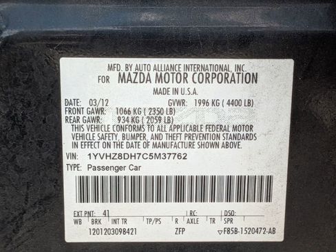 Used 2012 MAZDA MAZDA6 i Touring FWD image 27