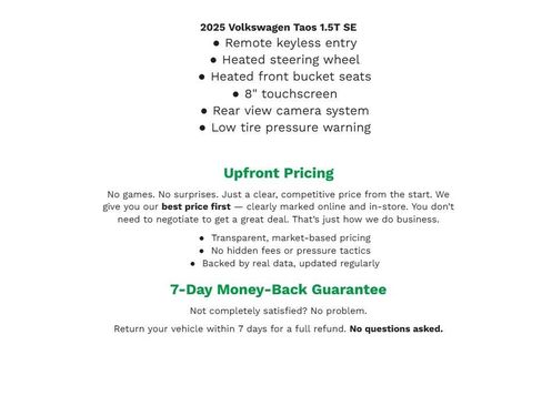 Used 2025 Volkswagen Taos SE image 2