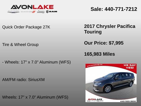 Used 2017 Chrysler Pacifica Touring w/ Tire & Wheel Group image 6