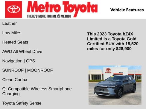 Certified 2023 Toyota bZ4X AWD w/ Weather Package image 6