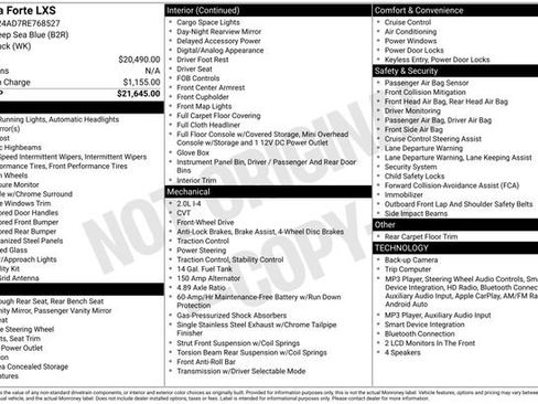 Used 2024 Kia Forte LXS FWD image 26