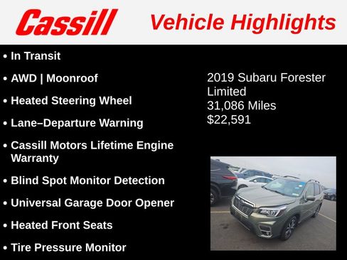 Used 2019 Subaru Forester Limited w/ Popular Package #3 AWD/4WD image 3