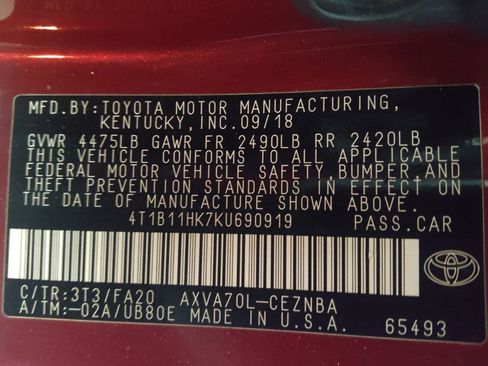 Used 2019 Toyota Camry LE FWD image 33