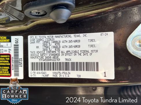 Used 2024 Toyota Tundra Limited w/ TRD Off-Road Package AWD/4WD image 33