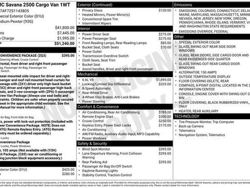 New 2025 GMC Savana 2500 Work Van w/ Driver Convenience Package image 9