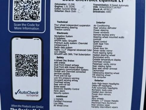 Certified 2026 Chevrolet Equinox LT AWD/4WD image 13