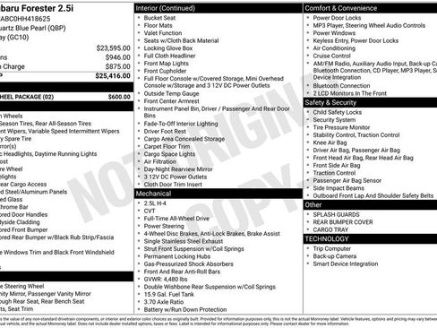 Used 2017 Subaru Forester 2.5i w/ Alloy Wheel Package image 41