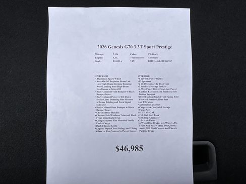 Used 2026 Genesis G70 3.3T Sport Prestige image 36