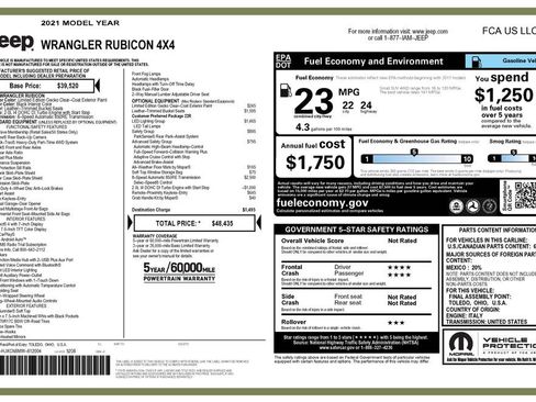 Certified 2021 Jeep Wrangler Rubicon w/ LED Lighting Group AWD/4WD image 4