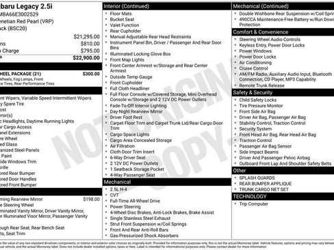 Used 2014 Subaru Legacy 2.5i w/ Alloy Wheel Package image 30