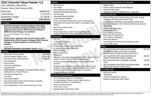 Used 2022 Chevrolet Tahoe Premier AWD/4WD image 32