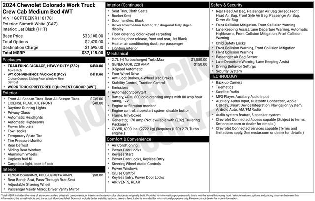 Certified 2024 Chevrolet Colorado W/T AWD/4WD image 6