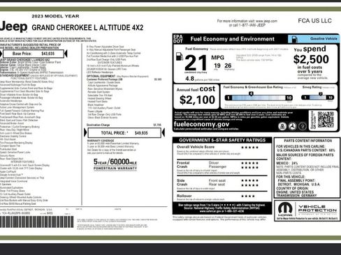 Used 2023 Jeep Grand Cherokee L Laredo RWD image 2