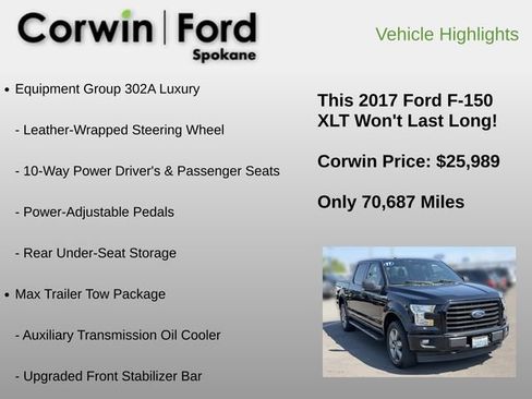 Used 2017 Ford F150 XLT w/ Equipment Group 302A Luxury AWD/4WD image 18
