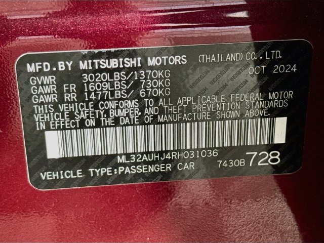 Used 2024 Mitsubishi Mirage LE FWD image 38