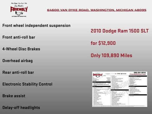 Used 2010 Dodge Ram 1500 Truck SLT w/ Remote Start & Security Group AWD/4WD image 6