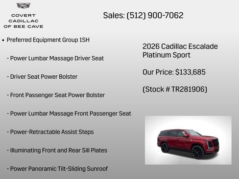 New 2026 Cadillac Escalade Platinum Sport image 6