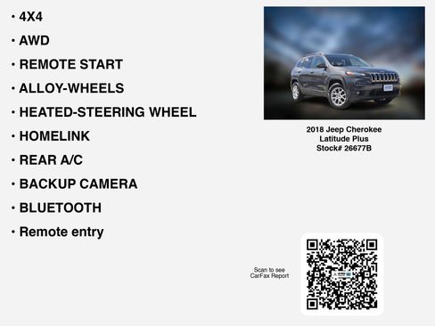 Used 2018 Jeep Cherokee Latitude Plus w/ Comfort/Convenience Group AWD/4WD image 7