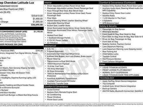 Used 2021 Jeep Cherokee Latitude Lux w/ Comfort/Convenience Group AWD/4WD image 13