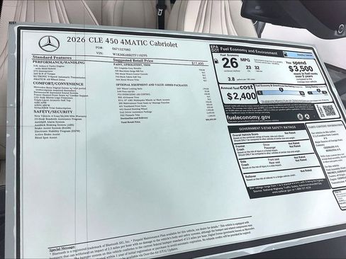 New 2026 Mercedes-Benz CLE 450 4MATIC Cabriolet image 13