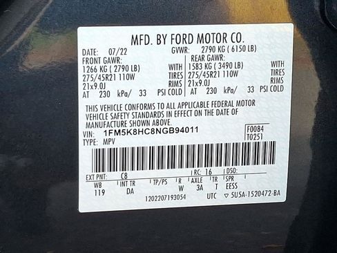 Used 2022 Ford Explorer Platinum w/ Equipment Group 601A AWD/4WD image 27