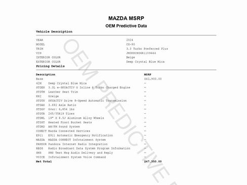 Used 2024 MAZDA CX-90 3.3 Turbo w/ Preferred Plus image 2