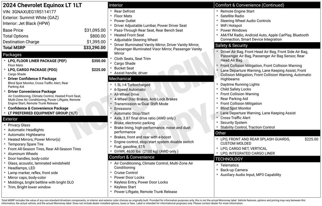 Used 2024 Chevrolet Equinox LT w/ LPO, Floor Liner Package AWD/4WD image 38