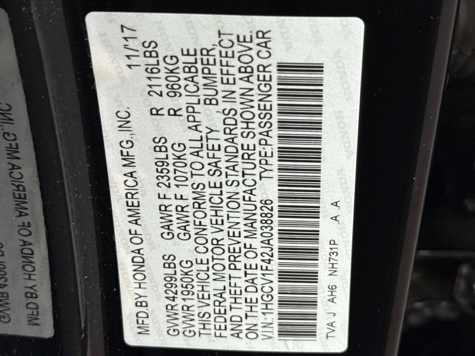 Certified 2018 Honda Accord EX image 25