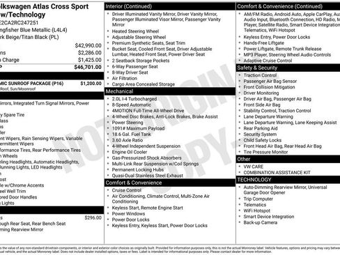 Used 2024 Volkswagen Atlas Cross Sport SE w/ Panoramic Sunroof Package image 34