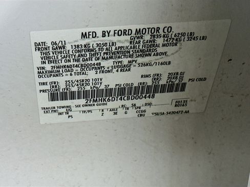 Used 2012 Ford Flex Limited w/ Equipment Group Order Code image 12