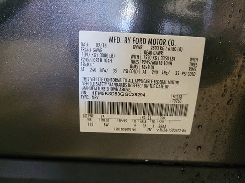 Used 2016 Ford Explorer XLT w/ Equipment Group 202A AWD/4WD image 33