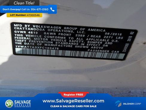 Used 2015 Volkswagen Passat 1.8T image 16