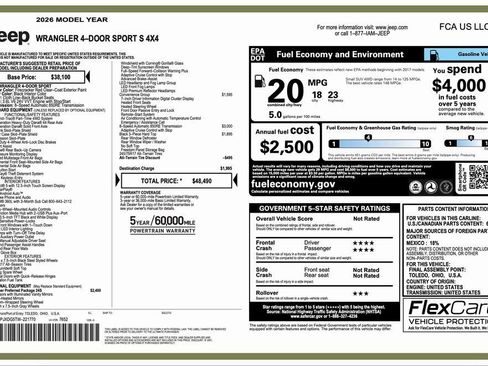 New 2026 Jeep Wrangler Sport S image 2
