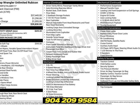 Used 2017 Jeep Wrangler Unlimited Rubicon w/ Connectivity Group AWD/4WD image 36