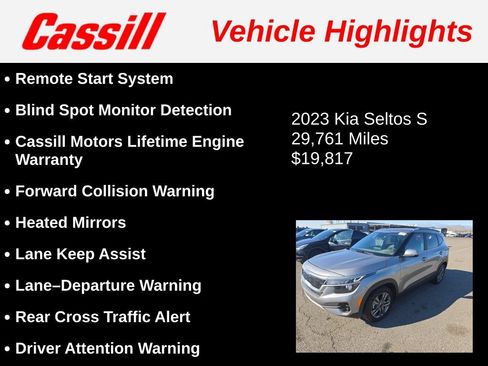 Used 2023 Kia Seltos S w/ Navigation Package FWD image 3
