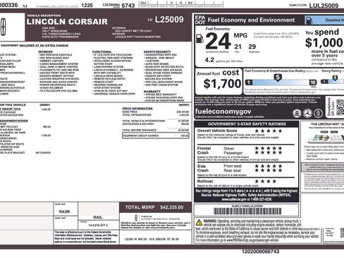 Used 2020 Lincoln Corsair AWD w/ Equipment Group 101A image 31
