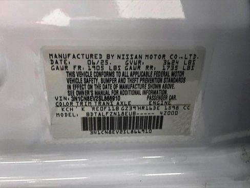 New 2025 Nissan Versa SV w/ Trunk Package image 34