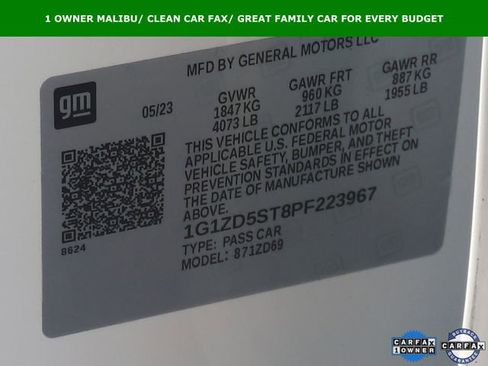 Used 2023 Chevrolet Malibu LT w/ Driver Confidence Package image 26