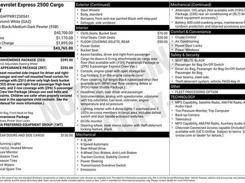 Used 2024 Chevrolet Express 2500 w/ Driver Convenience Package RWD image 6