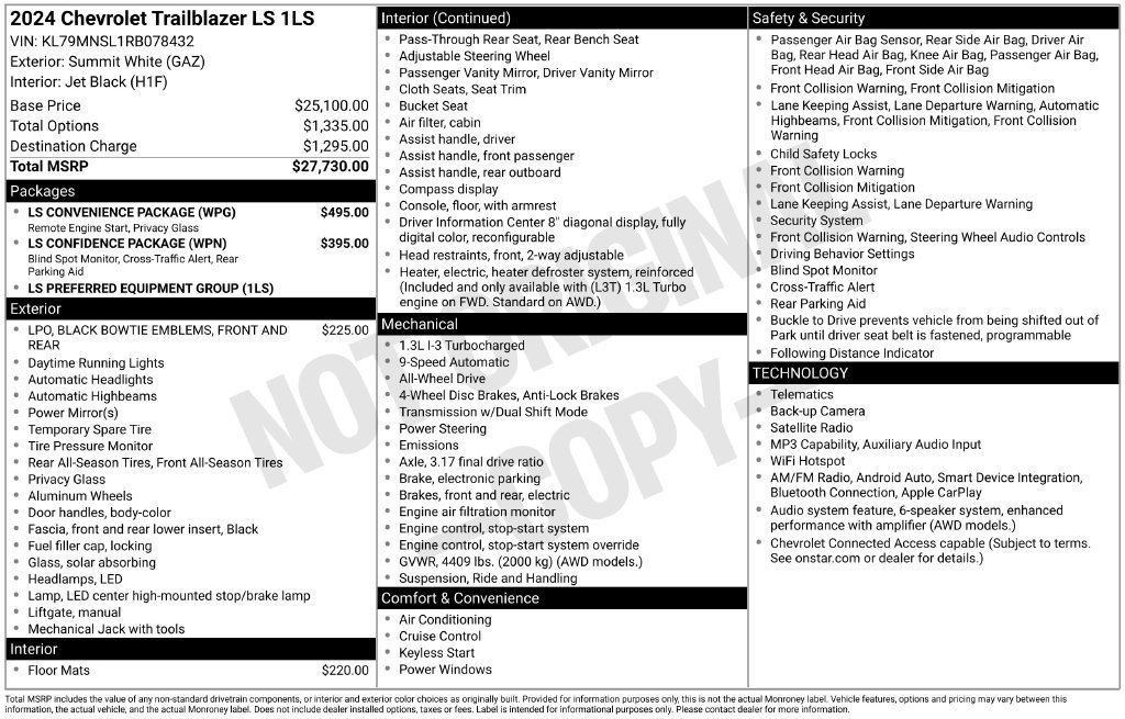 Used 2024 Chevrolet TrailBlazer LS w/ LS Convenience Package AWD/4WD image 8