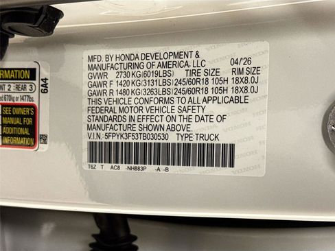 New 2026 Honda Ridgeline RTL image 30